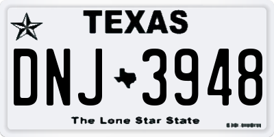 TX license plate DNJ3948