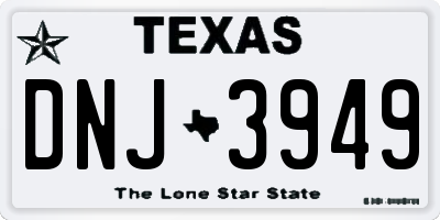 TX license plate DNJ3949