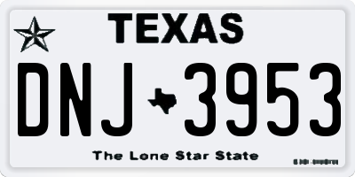 TX license plate DNJ3953