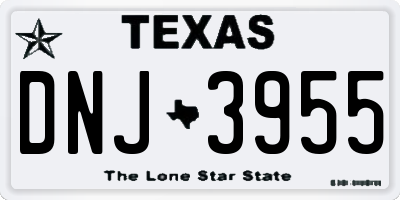 TX license plate DNJ3955