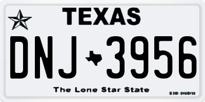 TX license plate DNJ3956