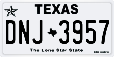TX license plate DNJ3957
