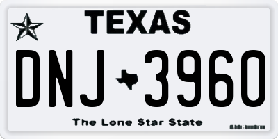 TX license plate DNJ3960