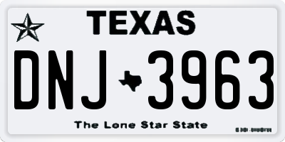 TX license plate DNJ3963