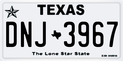 TX license plate DNJ3967