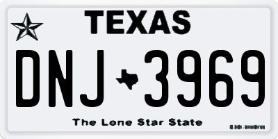 TX license plate DNJ3969