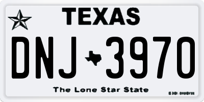 TX license plate DNJ3970
