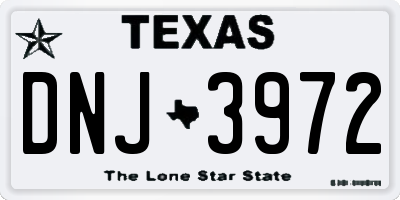 TX license plate DNJ3972