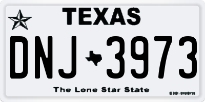 TX license plate DNJ3973