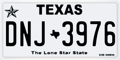 TX license plate DNJ3976
