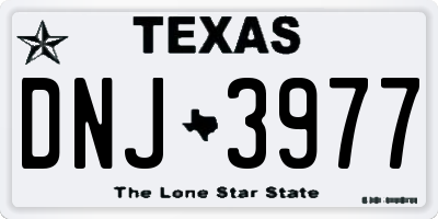 TX license plate DNJ3977