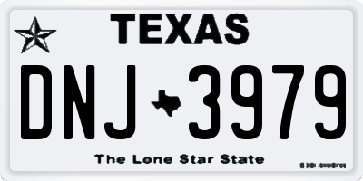 TX license plate DNJ3979