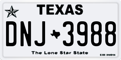 TX license plate DNJ3988