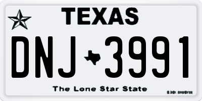 TX license plate DNJ3991