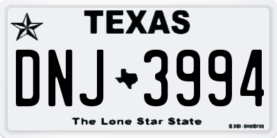 TX license plate DNJ3994