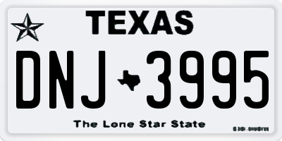 TX license plate DNJ3995
