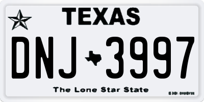 TX license plate DNJ3997