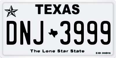 TX license plate DNJ3999