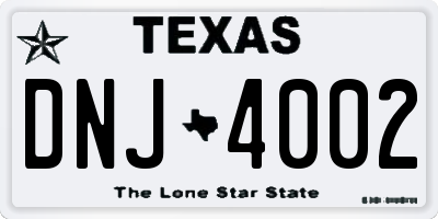 TX license plate DNJ4002