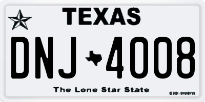 TX license plate DNJ4008