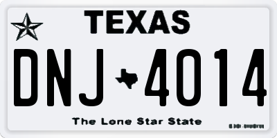 TX license plate DNJ4014