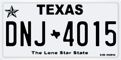 TX license plate DNJ4015