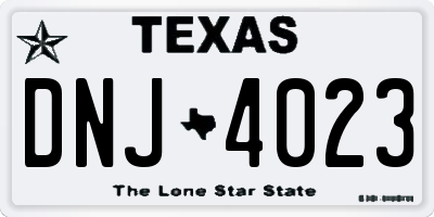 TX license plate DNJ4023