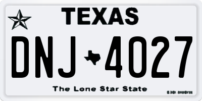 TX license plate DNJ4027