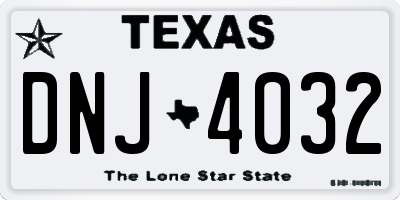 TX license plate DNJ4032