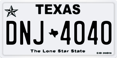 TX license plate DNJ4040