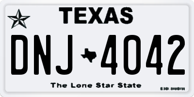 TX license plate DNJ4042
