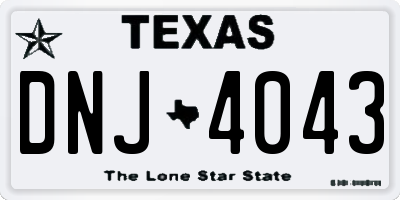 TX license plate DNJ4043