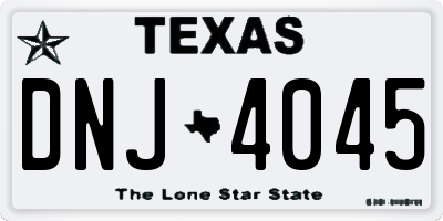 TX license plate DNJ4045