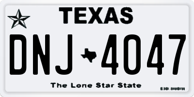 TX license plate DNJ4047