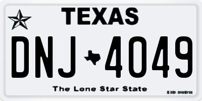 TX license plate DNJ4049