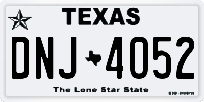 TX license plate DNJ4052