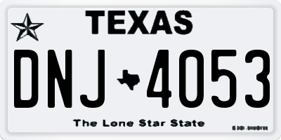 TX license plate DNJ4053