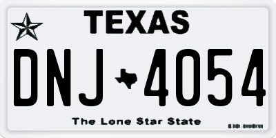 TX license plate DNJ4054