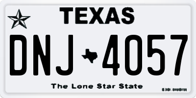 TX license plate DNJ4057