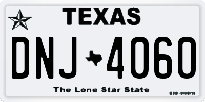 TX license plate DNJ4060