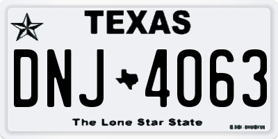 TX license plate DNJ4063