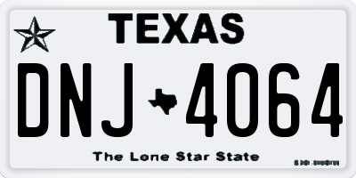 TX license plate DNJ4064