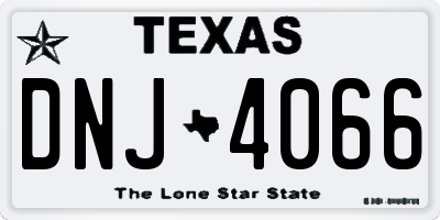 TX license plate DNJ4066