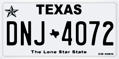TX license plate DNJ4072