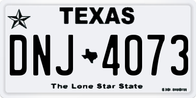 TX license plate DNJ4073