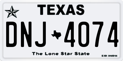 TX license plate DNJ4074