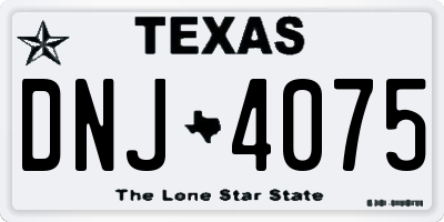 TX license plate DNJ4075