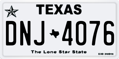 TX license plate DNJ4076