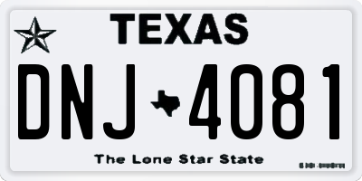 TX license plate DNJ4081