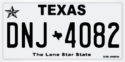 TX license plate DNJ4082